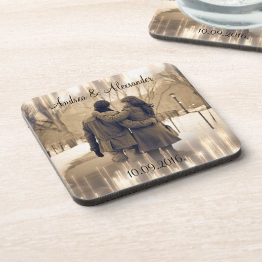 Goldbarren Save the Date Untersetzer (Linke Seite)