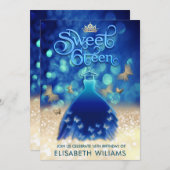 Goldbarren-Schmetterlingsbekleidung Einladung (Vorne/Hinten)