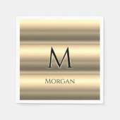 Goldbarren, schwarzer Name und Monogramm Serviette (Vorderseite)