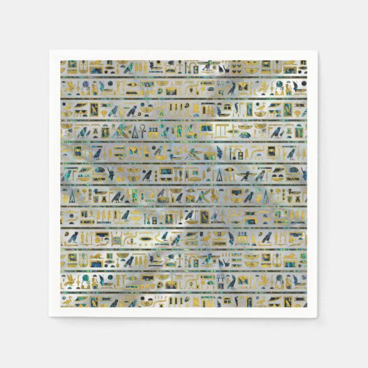 Goldbarren und abalone ägyptische Hieroglyphen auf Serviette (Vorderseite)