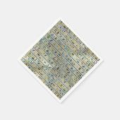 Goldbarren und abalone ägyptische Hieroglyphen auf Serviette (Ecke)