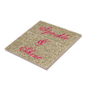 Goldbarsch und Hot-Pink-Glitzer Sparkle und Shine Fliese (Seite)