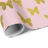 Goldbarsche Schmetterlinge Metallische Imitat Foil Geschenkpapier (Rolleneckpunkt)