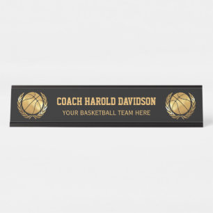 GoldBasketball-Trainer Schreibtischnamensplakette