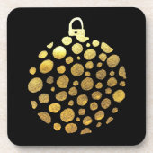 Goldbauble Weihnachtsglasur Getränkeuntersetzer (Vorderseite)