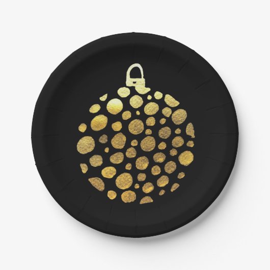 Goldbauble Weihnachtsglasur Pappteller (Vorderseite)