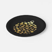 Goldbauble Weihnachtsglasur Pappteller (Schrägansicht)