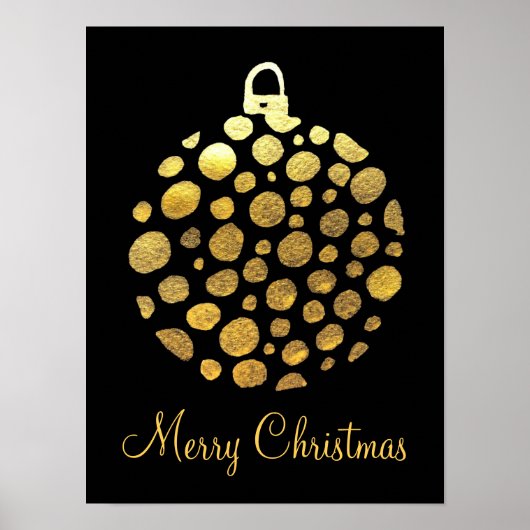 Goldbauble Weihnachtsglasur Poster (Vorne)