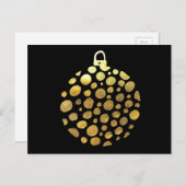 Goldbauble Weihnachtsglasur Postkarte (Vorne/Hinten)