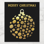 Goldbauble Weihnachtsglasur Weinetikett (Einzelnes Label)