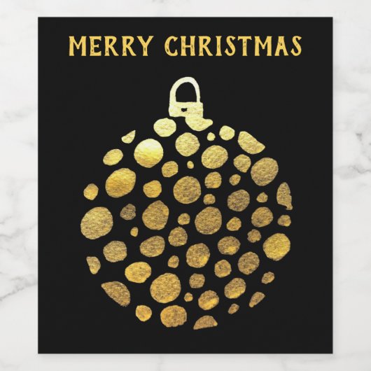 Goldbauble Weihnachtsglasur Weinetikett (Einzelnes Label)