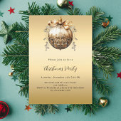 Goldbauble Weihnachtswein - Party Einladung