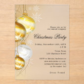 Goldbaubles-Unternehmen mattiertes WeihnachtsParty Acryleinladungen (Vorderseite)