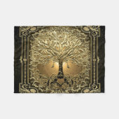 Goldbaum des Lebens Altertum Rustikal Fleecedecke (Vorderseite (Horizontal))