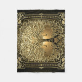 Goldbaum des Lebens Altertum Rustikal Fleecedecke (Vorderseite)