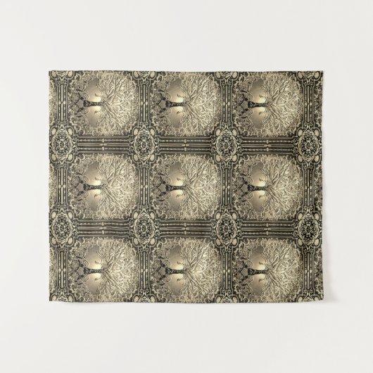 Goldbaum des Lebens Altertum Rustikal Wandteppich (Vorderseite (Horizontal))