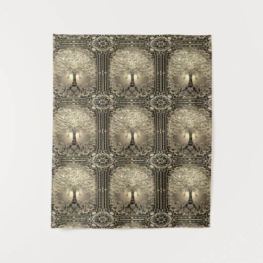 Goldbaum des Lebens Altertum Rustikal Wandteppich (Vorderseite)