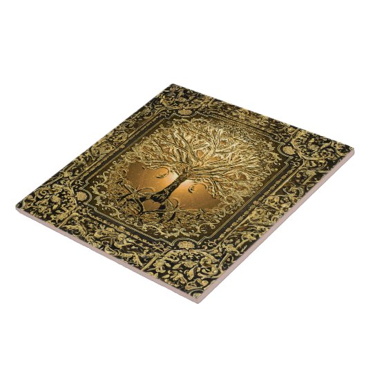 Goldbaum des Lebens Antike Rustikale Fliese (Seite)