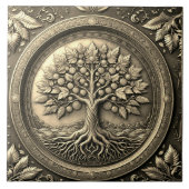 Goldbaum des Lebens Antike Rustikale Fliese (Vorderseite)