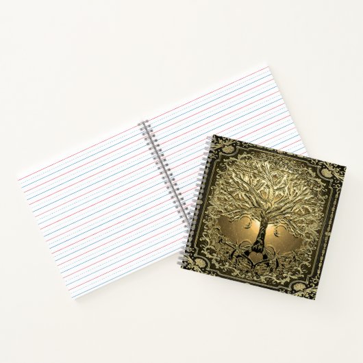 Goldbaum des Lebens Antike Rustikale Notizblock (Innenseite)