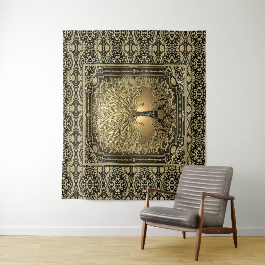 Goldbaum des Lebens Antike Rustikale Wandteppich (Beispiel)