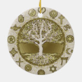 Goldbaum des Lebens Keramik Ornament (Hinten)