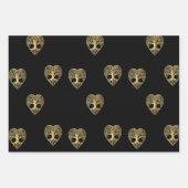 Goldbaum des Lebens Schwarzes Muster Geschenkpapier Set (Vorderseite 3)