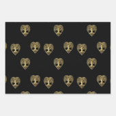 Goldbaum des Lebens Schwarzes Muster Geschenkpapier Set (Vorderseite 2)