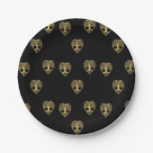 Goldbaum des Lebens Schwarzes Muster Pappteller (Vorderseite)