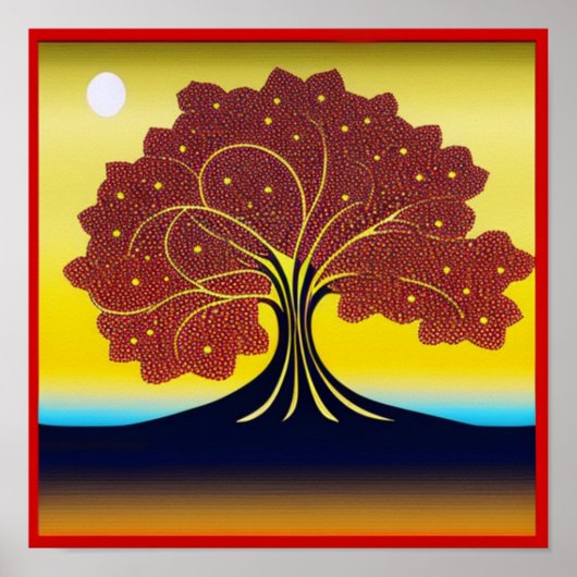 Goldbaum im Windposter Poster (Vorne)