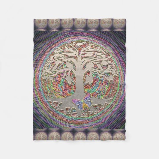 Goldbaum mit Butterly Fleecedecke (Vorderseite)