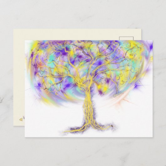 Goldbaum Moderne Christliche Prophetikkunst Postkarte (Vorne/Hinten)