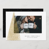 Goldbaum Moderne Weihnachtsfotografie Feiertagskarte (Vorne/Hinten)