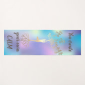 Goldbaum-Silhouette, farbenfroher Holografischer Y Yogamatte (Vorderseite (Horizontal))