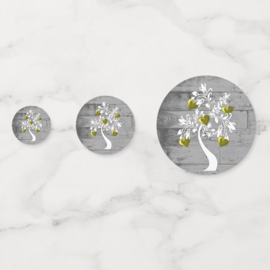 Goldbaum von Herz Hochzeitstisch Confetti Konfetti (Vorderseiten)