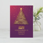 Goldbaum Weihnachtszeit-Party Einladung (Stehend Vorderseite)