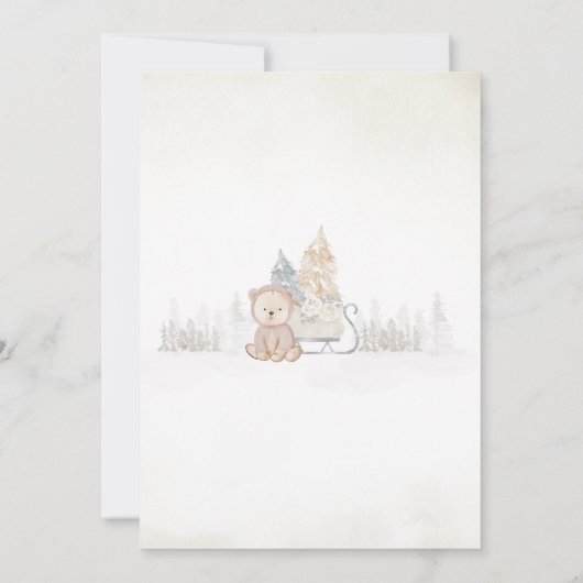 Goldbear-Baby-Dusche Einladung (Rückseite)