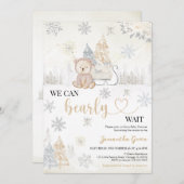 Goldbear-Baby-Dusche Einladung (Vorne/Hinten)