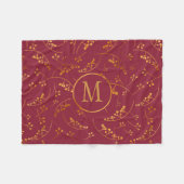 Goldbeere aus Elegan, Monogramm, Marsala, rosa Fleecedecke (Vorderseite (Horizontal))
