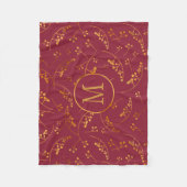 Goldbeere aus Elegan, Monogramm, Marsala, rosa Fleecedecke (Vorderseite)