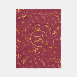 Goldbeere aus Elegan, Monogramm, Marsala, rosa Fleecedecke