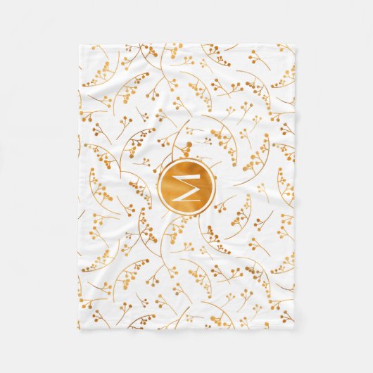 Goldbeermuster aus Elegan auf Monogramm Fleecedecke (Vorderseite)