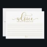 Goldberater für die Bride-Kalligrafie Hinweiskarte<br><div class="desc">Moderne und skurrile Karte für die Braut. Mit diesem modernen "Ratschlag für die Brautkarte" beraten Sie. Es ist perfekt für Braut und Polterabend. Andere Farben sind verfügbar.</div>