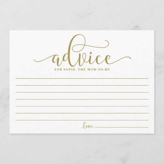 Goldberater für die Mama der Kalligraphie Hinweiskarte (Vorderseite)