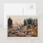 Goldbergbau in Kalifornien Postkarte (Vorne/Hinten)