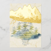 Goldberge Hintergrund Grüne und Blaue Bäume Folieneinladung (Vorderseite)