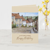 Goldberge, Shaftesbury, Aquarellmalerei Karte (Gelbe Blume)