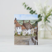 Goldberge, Shaftesbury, Aquarellmalerei Postkarte (Stehend Vorderseite)