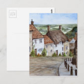 Goldberge, Shaftesbury, Aquarellmalerei Postkarte (Vorne/Hinten)
