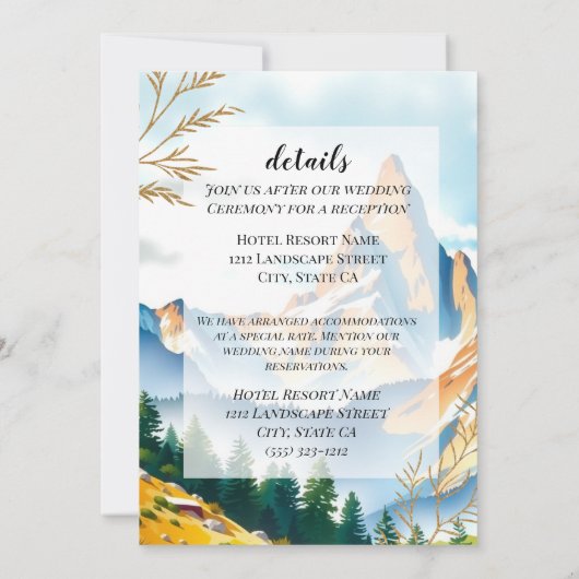 Goldberglandschaft Einladung (Rückseite)